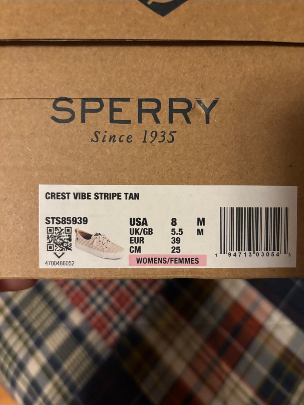 Sperry Metallic Striped Low-Top Sneakers in Beige and White - Picture 6 of 6